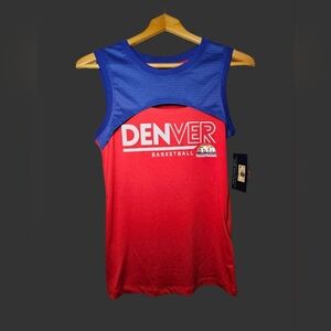 NWT Denver Nuggets Womens Large  Tank Top In A Jersey Style, Red & Blue Colors